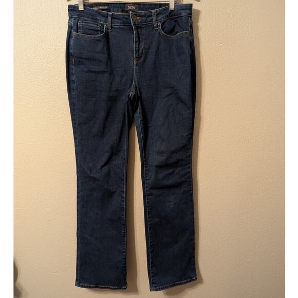NYDJ Jeans Size‎ 10 Barbara Bootcut Dark Wash High Rise LiftxTuck Technology - Picture 1 of 9